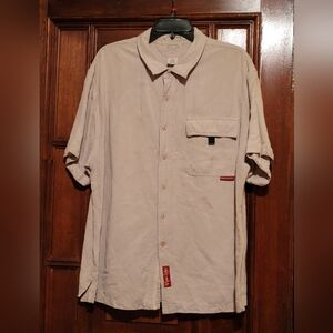 Ecko Unlimited Short Sleeve Button Down Linen Blend Shirt-XL
